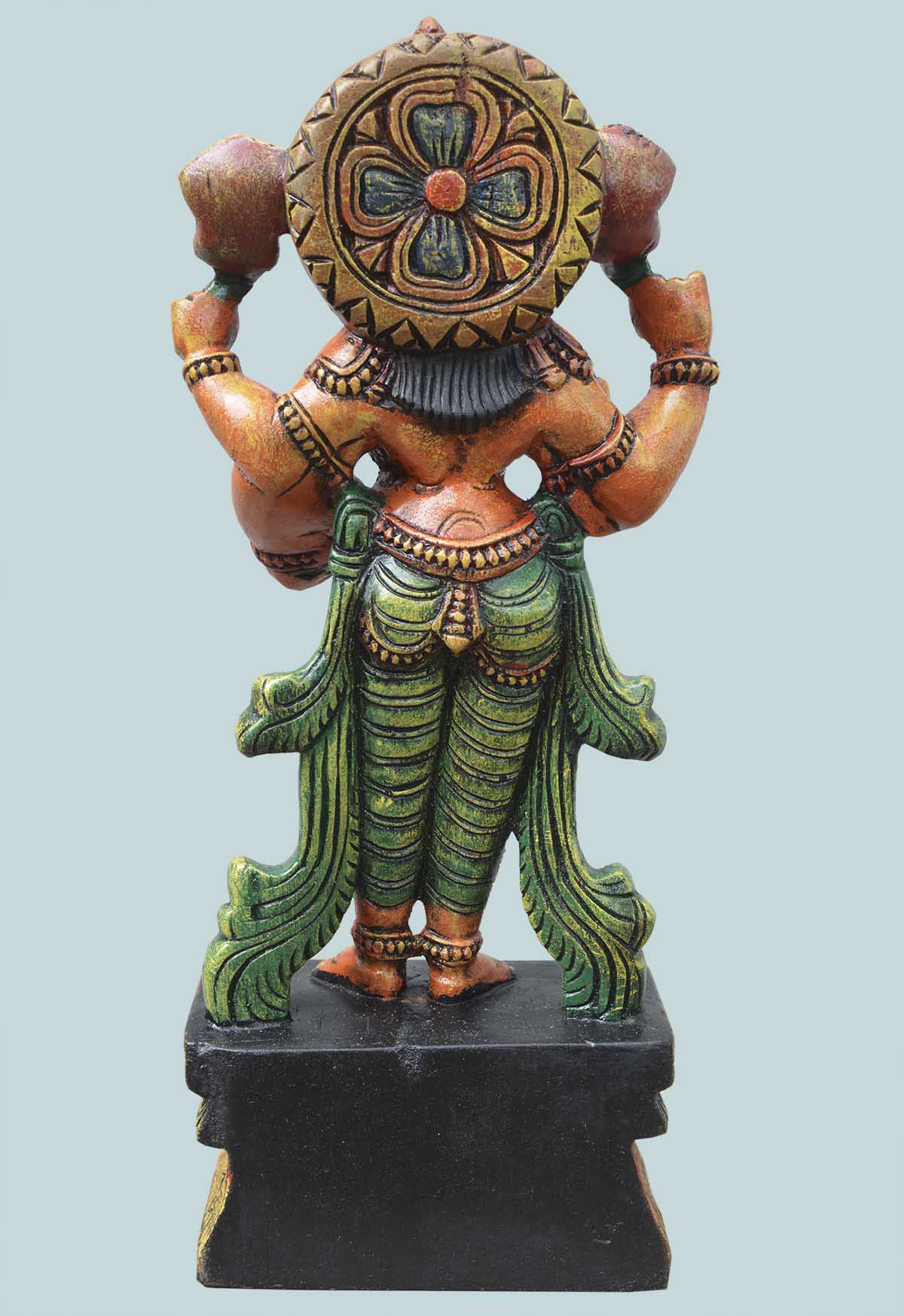 Standing Goddess MahaLakshmi wooden statue 18"