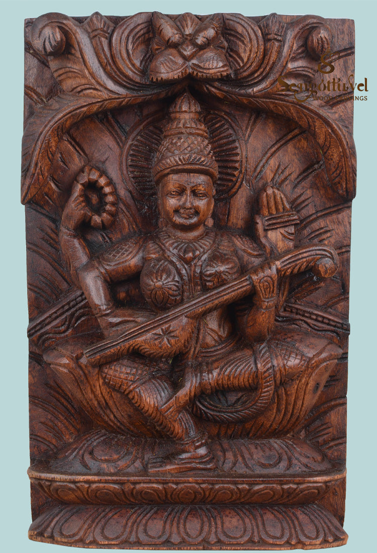 Goddess Saraswathi square Type Wall Mount 12"