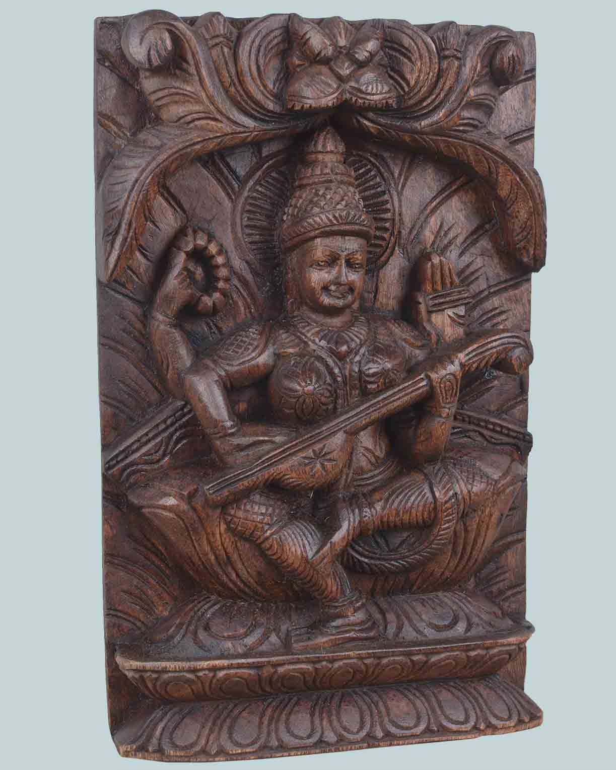 Goddess Saraswathi square Type Wall Mount 12"