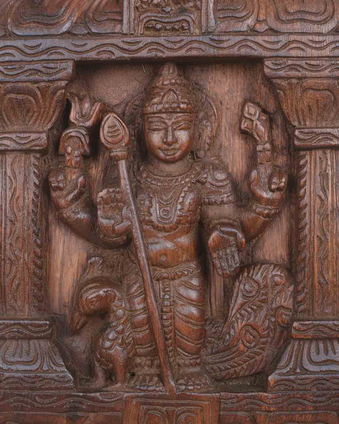 Lord Muruga wooden Kaavadi Wall Mount 18"