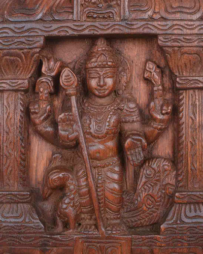 Lord Muruga wooden Kaavadi Wall Mount 18"
