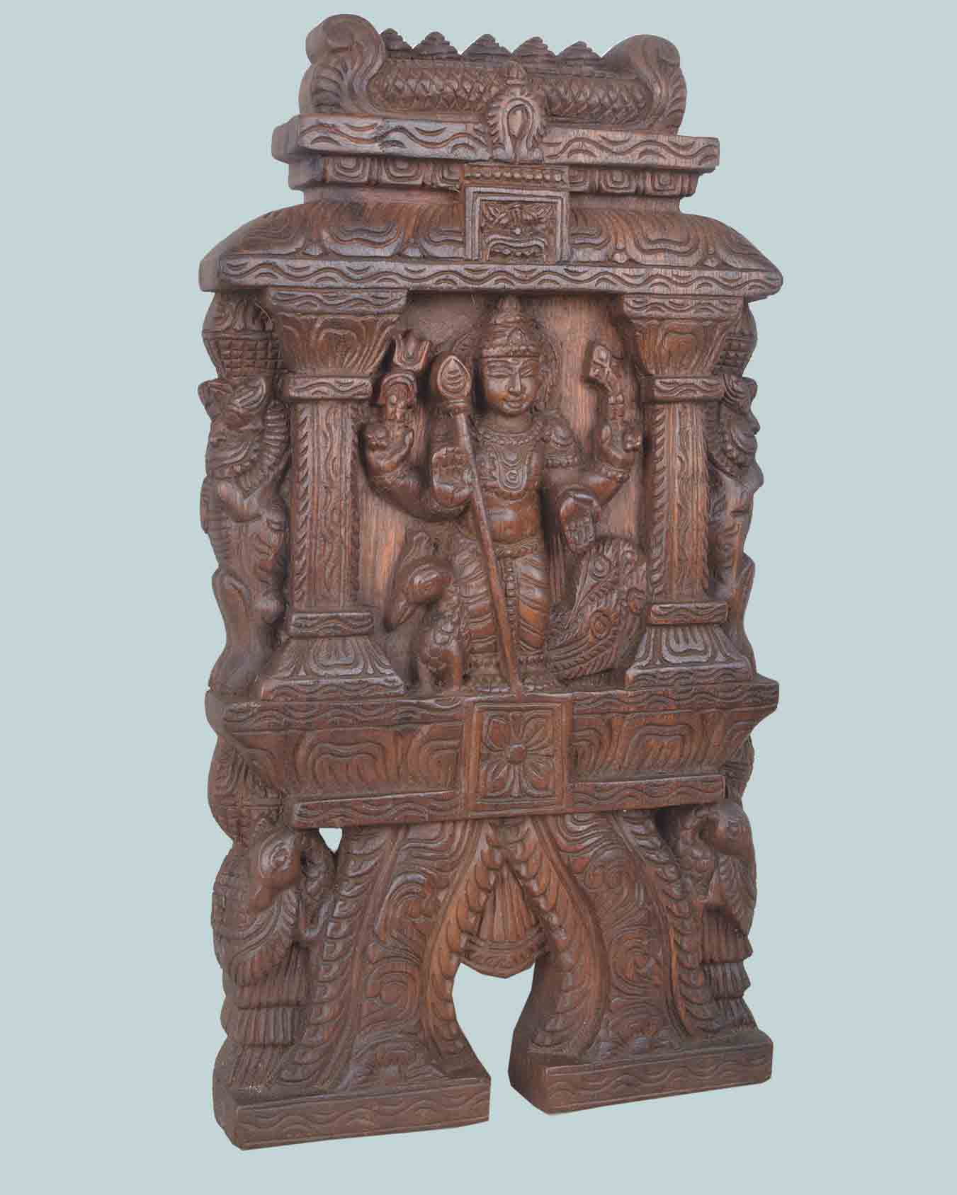 Lord Muruga wooden Kaavadi Wall Mount 18"