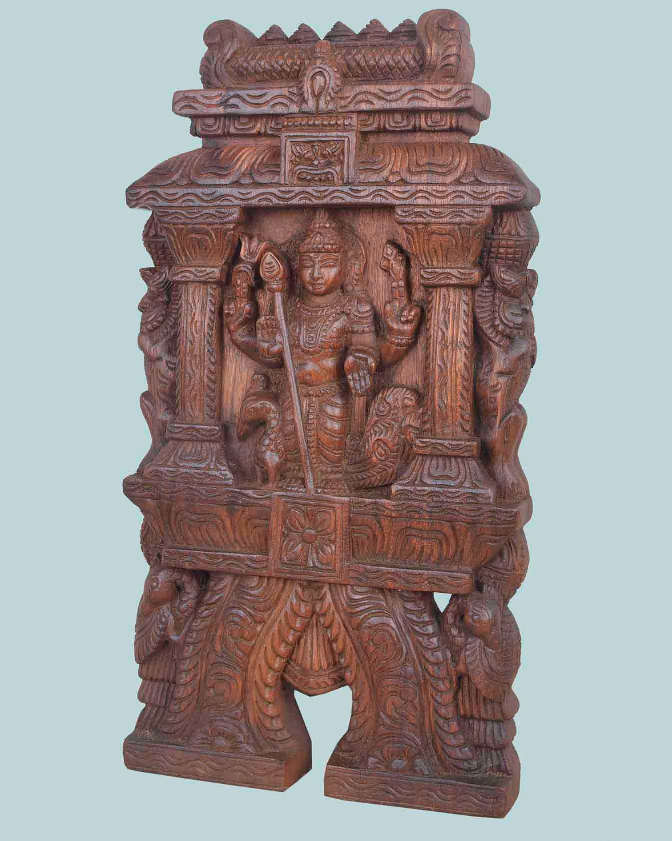 Lord Muruga wooden Kaavadi Wall Mount 18"