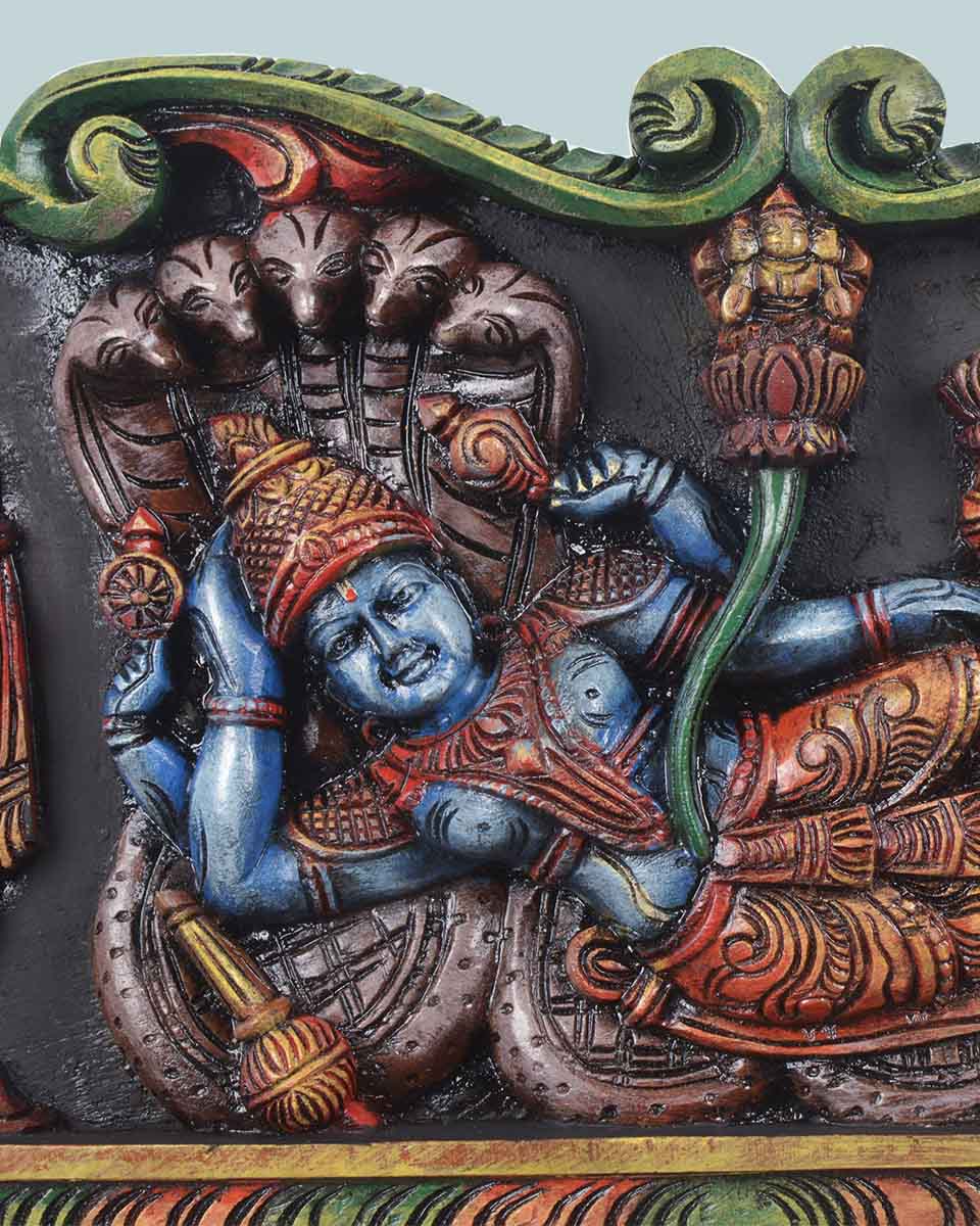 Reclining Blue Lord Ranganathar wall panel 35"