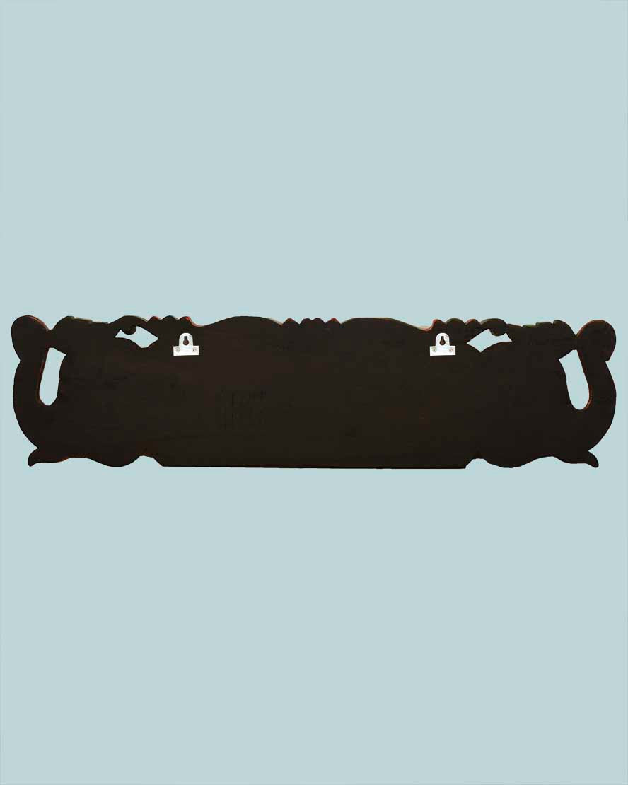 Elephant Design GajaLakshmi Horizontal wooden wall panel 48"