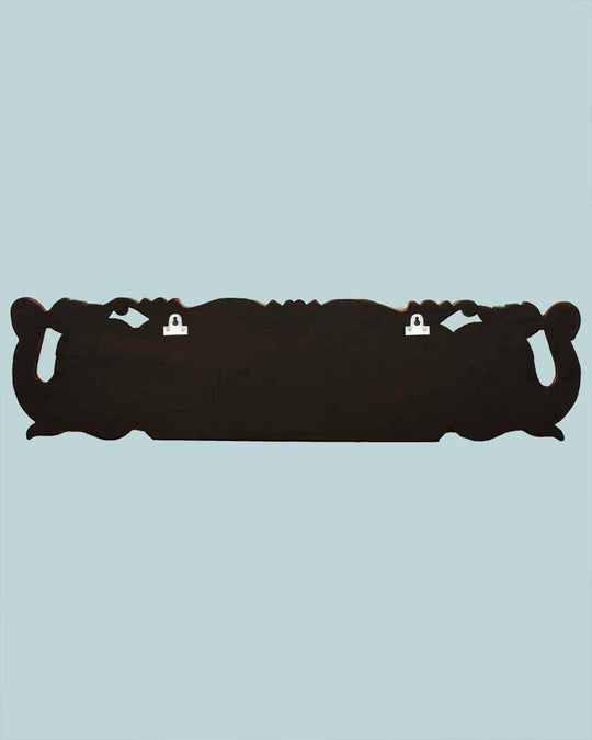Elephant Design GajaLakshmi Horizontal wooden wall panel 48"