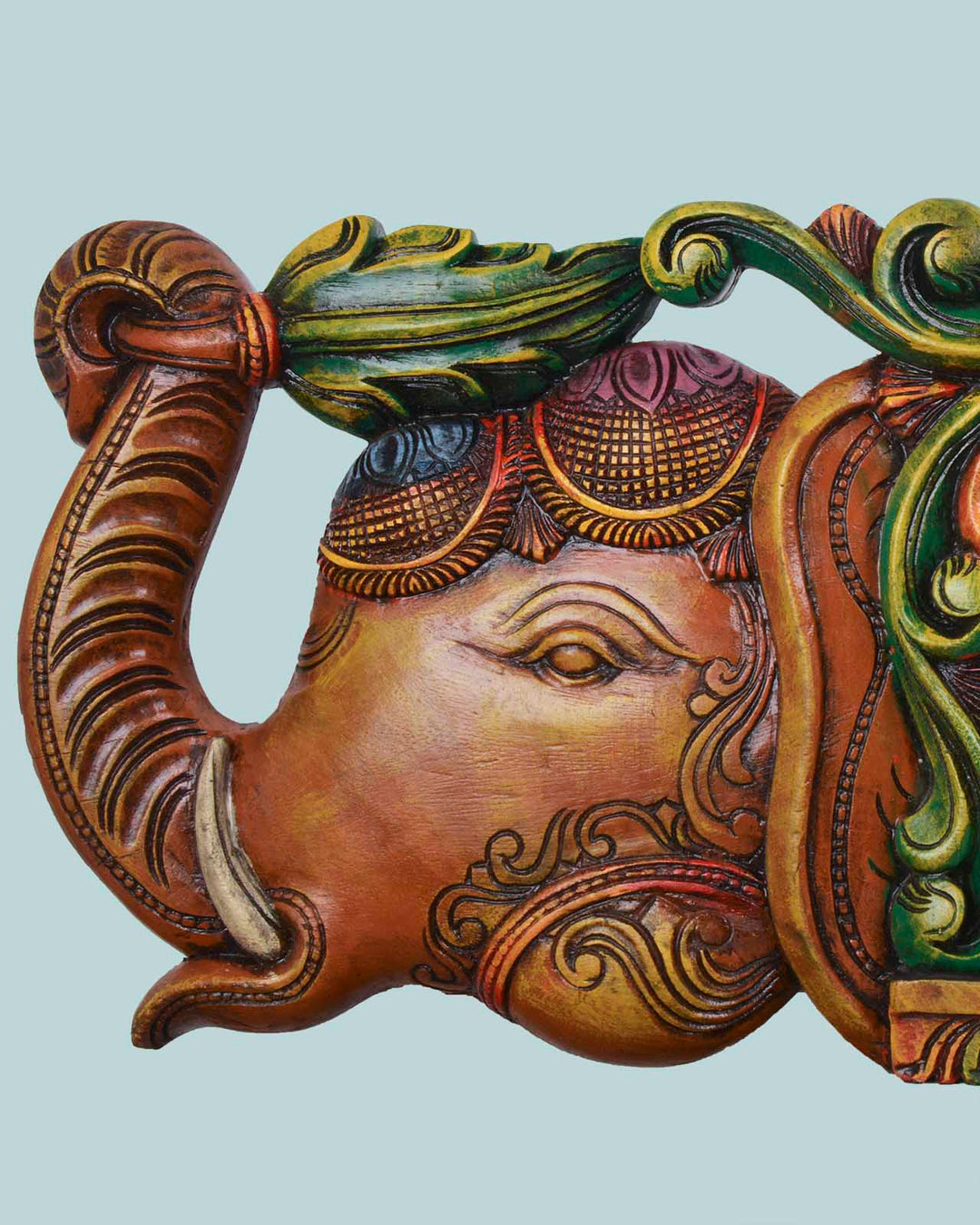 Elephant Design GajaLakshmi Horizontal wooden wall panel 48"