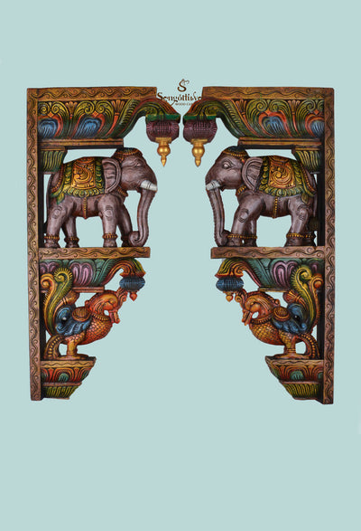 Good Looking Grey Elephants wall Brackets 36"