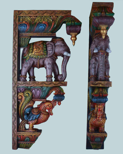 Good Looking Grey Elephants wall Brackets 36"