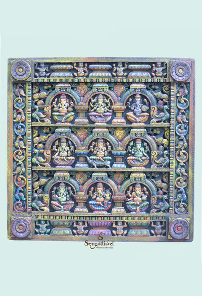 Various Forms of Lord Ganesha square panel 49"