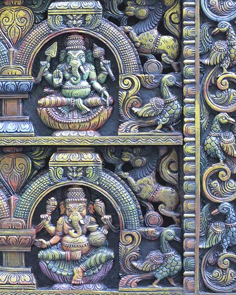 Various Forms of Lord Ganesha square panel 49"