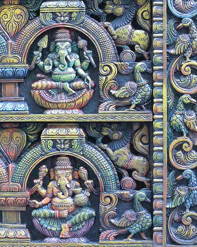 Various Forms of Lord Ganesha square panel 49"