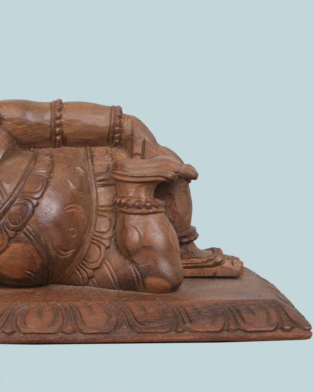 Wealthy Ganesha Reclining on pillow wall mount 15"