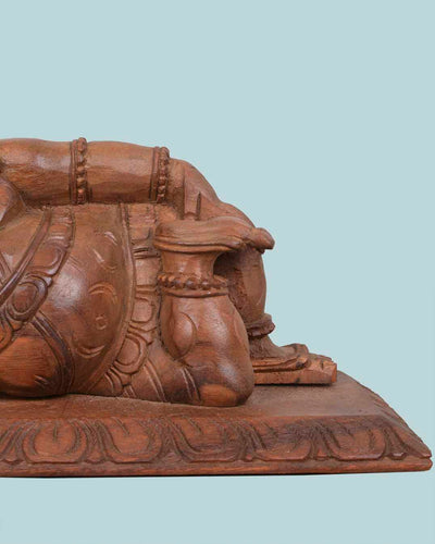 Wealthy Ganesha Reclining on pillow wall mount 15"