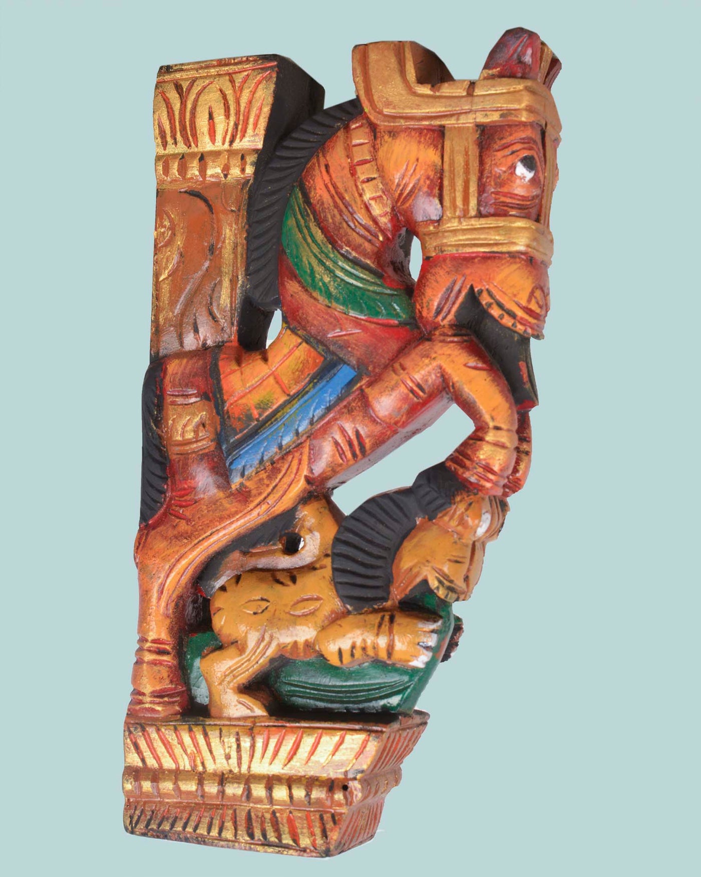 Wooden Horse Colourful Wall Brackets 12"