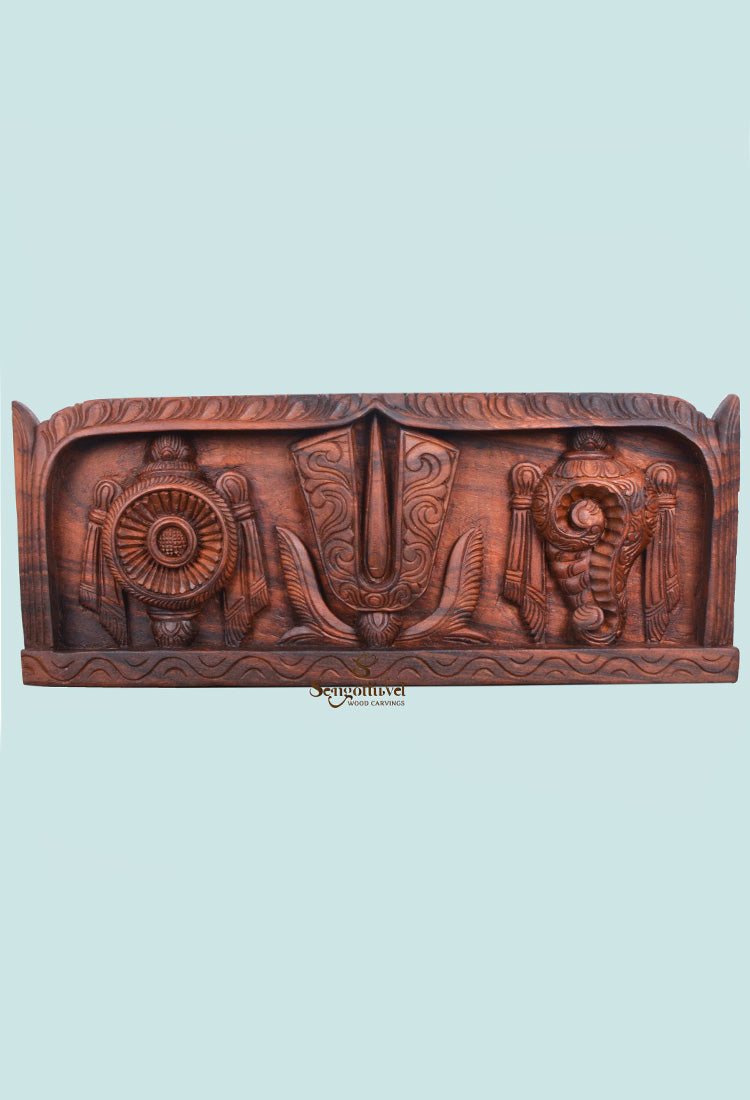 Unique wooden Art work Thirunamam wall panel 24"