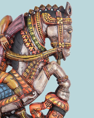 Lord Madurai veeran Rides on Horse  Sculpture 38"