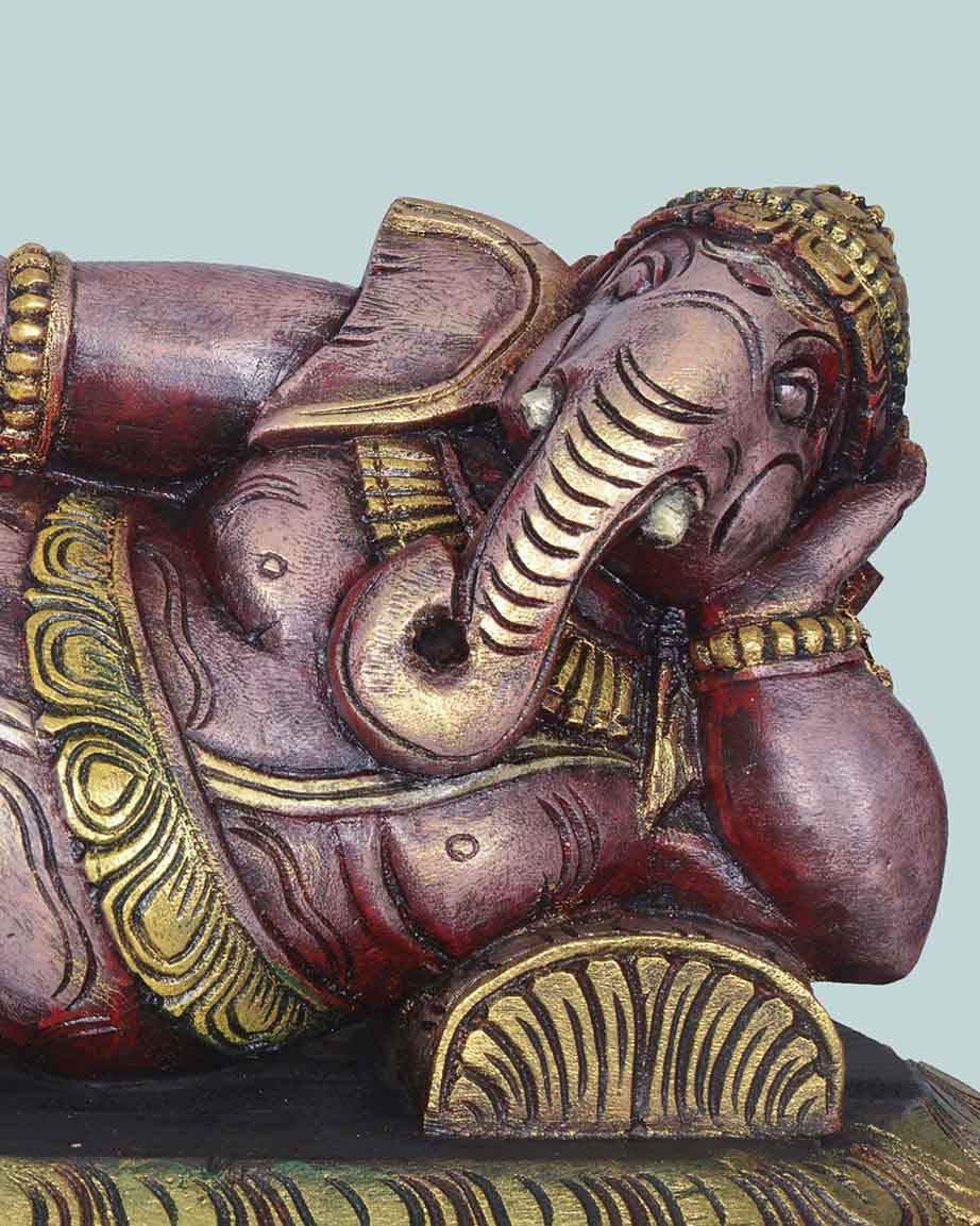 Unique colour Reclining Ganesha wall Mount 21"