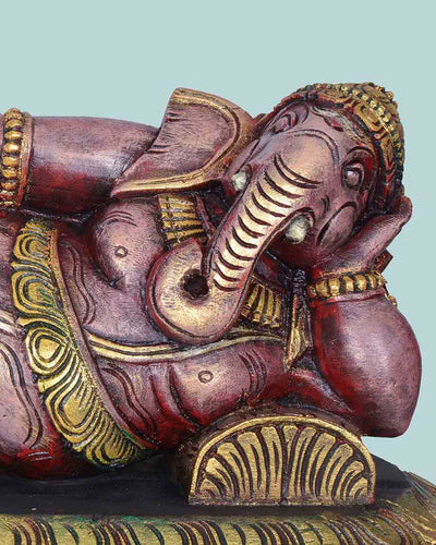 Unique colour Reclining Ganesha wall Mount 21"