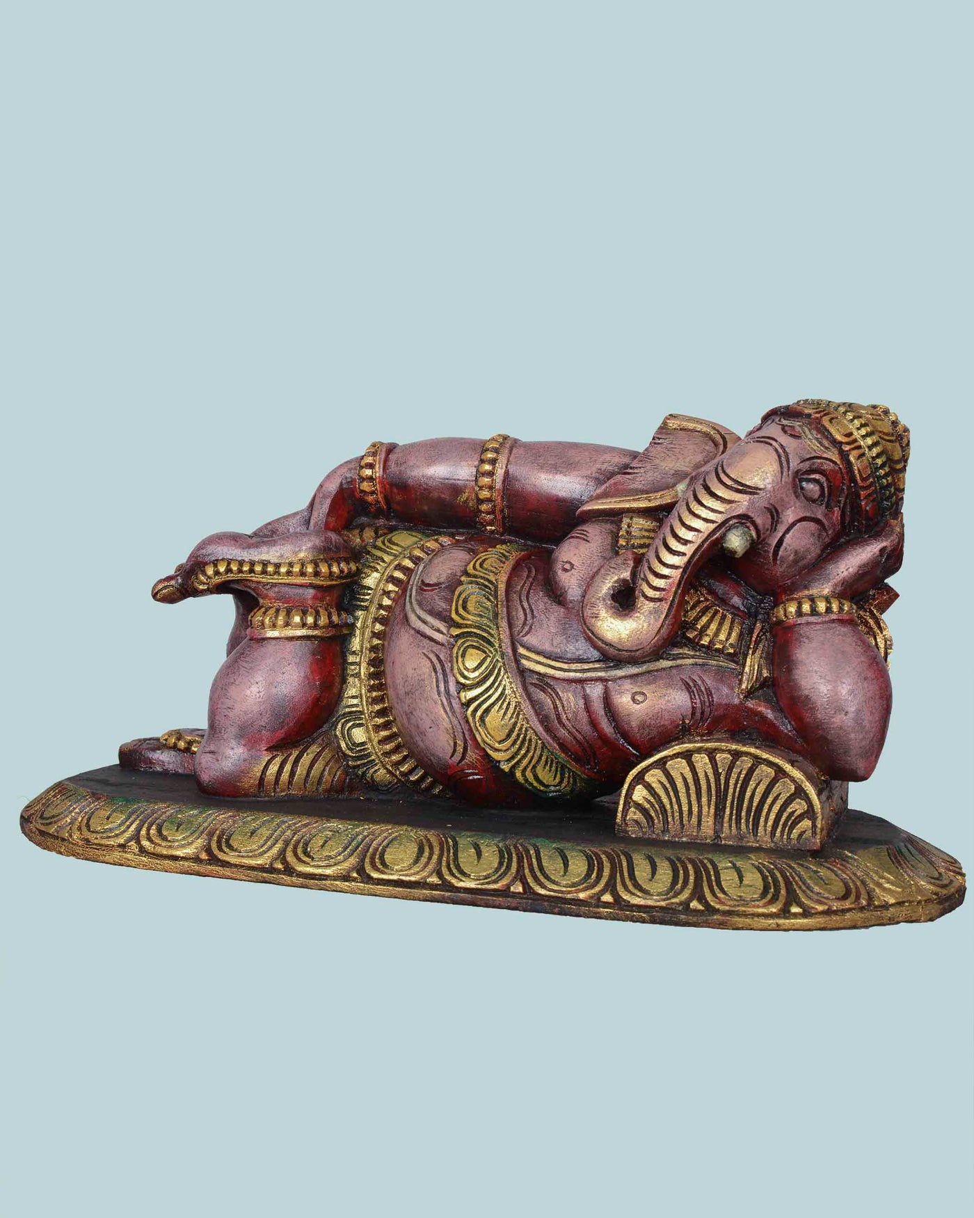 Unique colour Reclining Ganesha wall Mount 21"