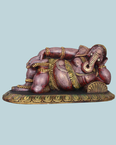 Unique colour Reclining Ganesha wall Mount 21"