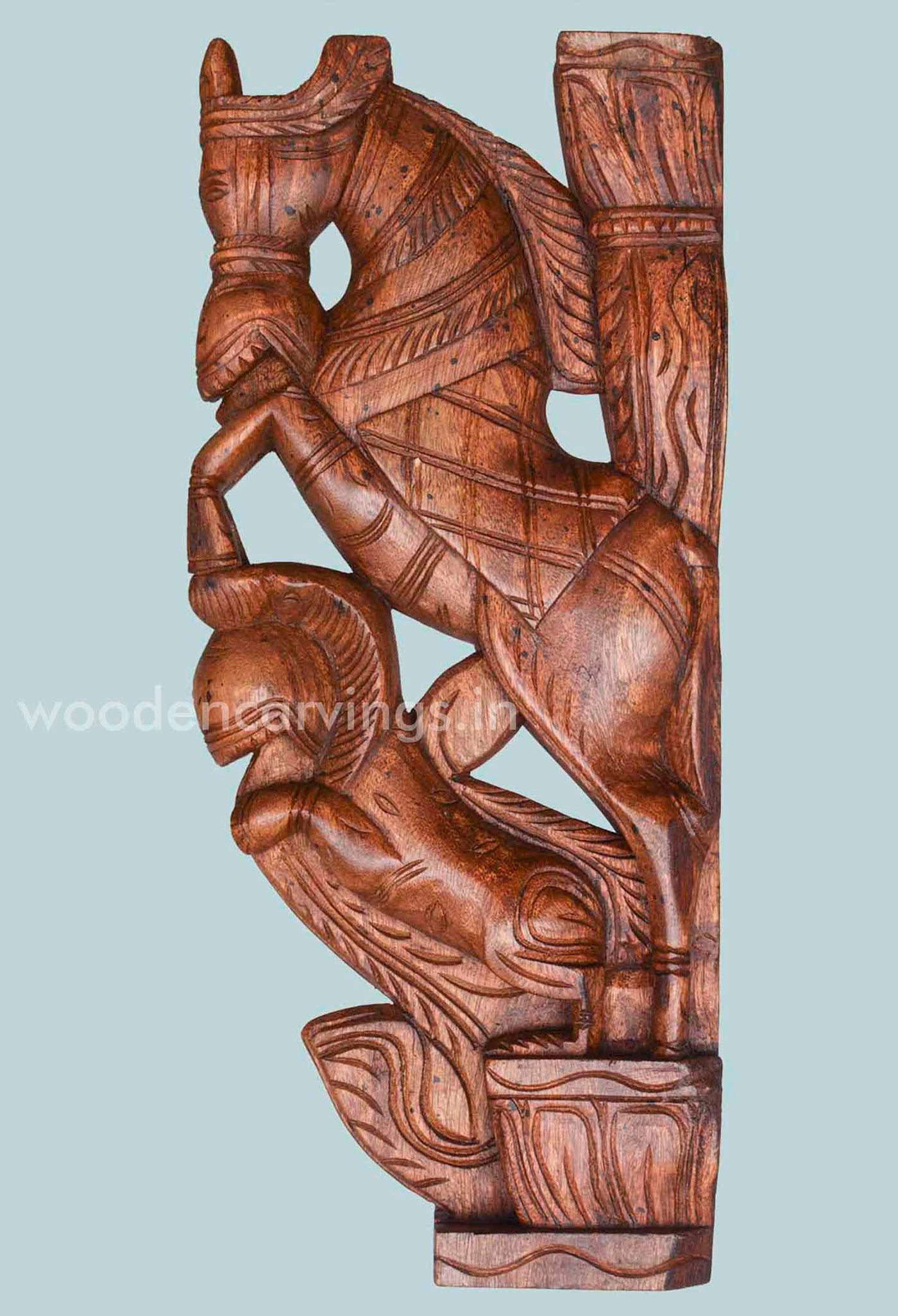 Wooden Paired Horse wall Brackets 18"