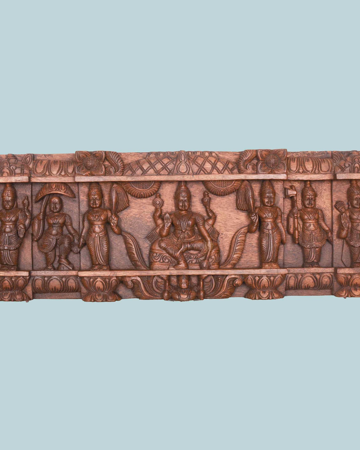 Wooden Dasavatar of Mahavishnu wall panel 60.5"
