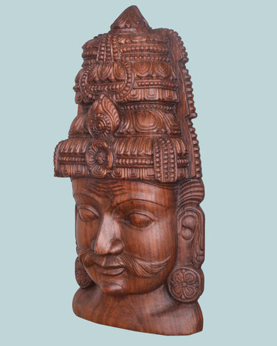 Guardian of village Lord Ayyanar wooden Mask 25"