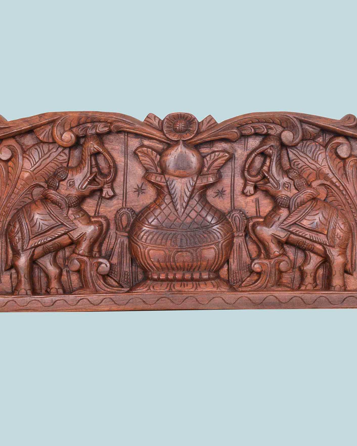 Auspicious Temple kalasam&Elephants panel 36"