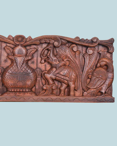 Auspicious Temple kalasam&Elephants panel 36"