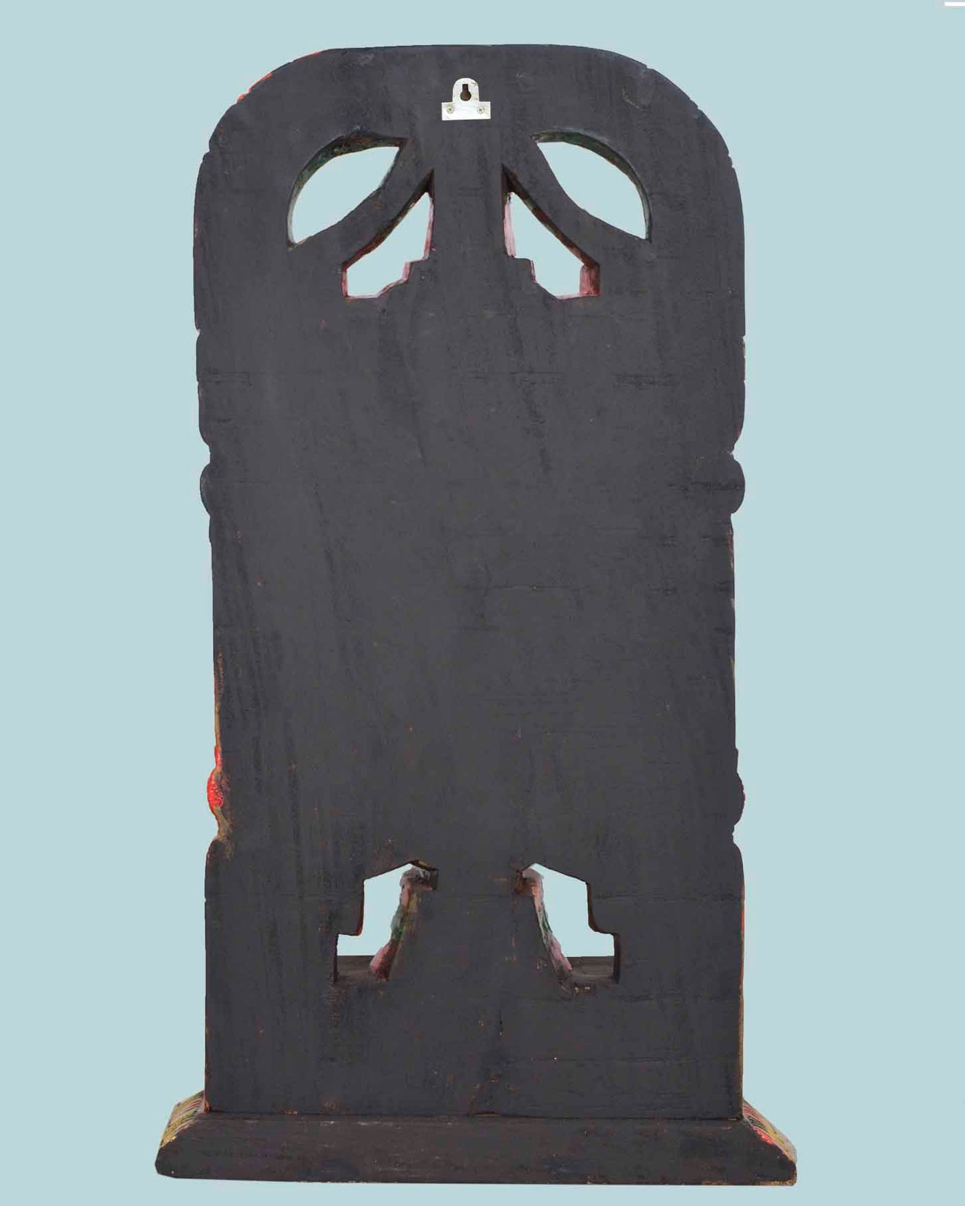 Tirumala Tirupathi Coloured Wooden Sculpture  25"
