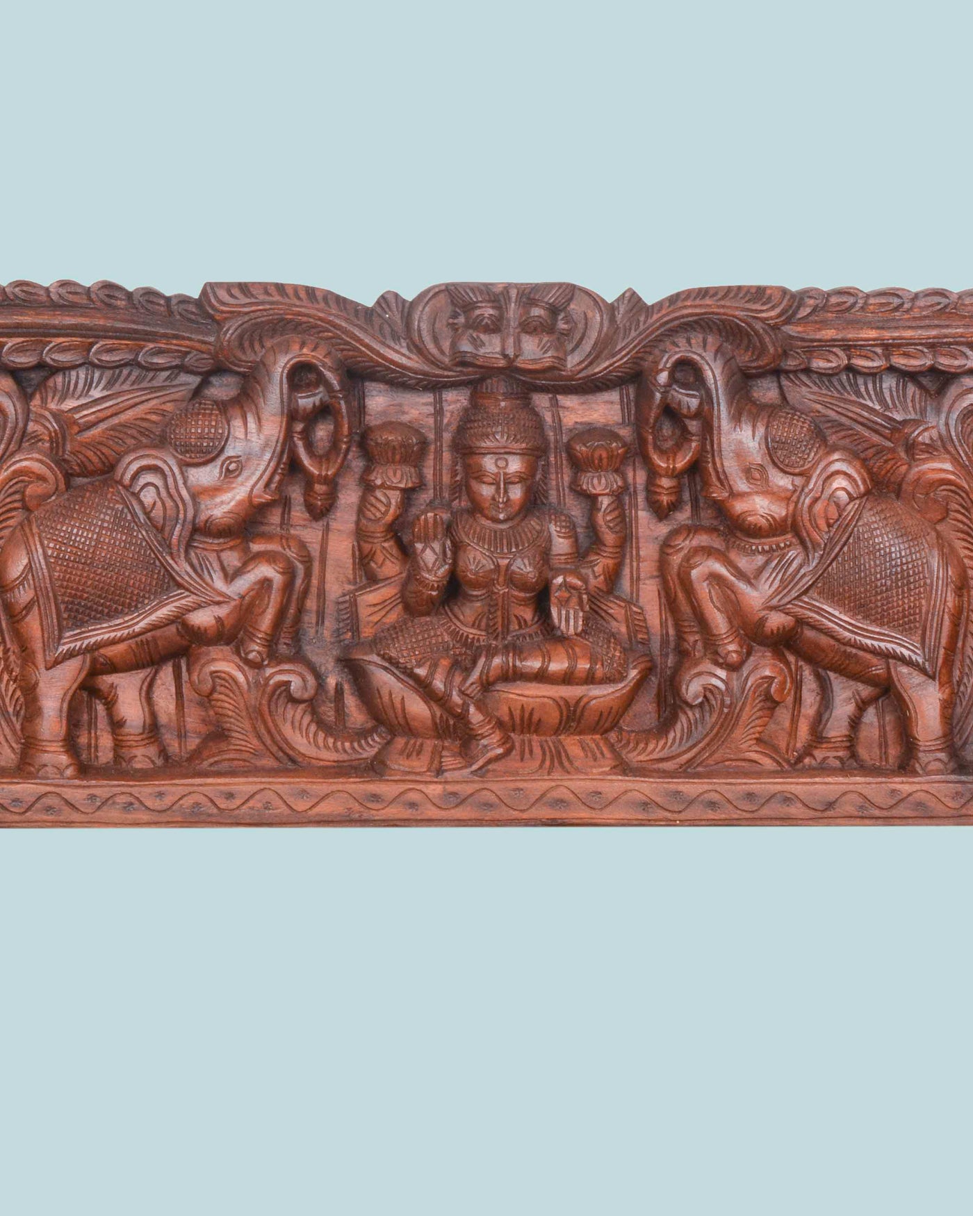 Wax Brown GajaLakshmi,Ganesh,saraswathi panel 46"