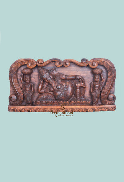 Ganesha Reclining on pillow wall panel 24"
