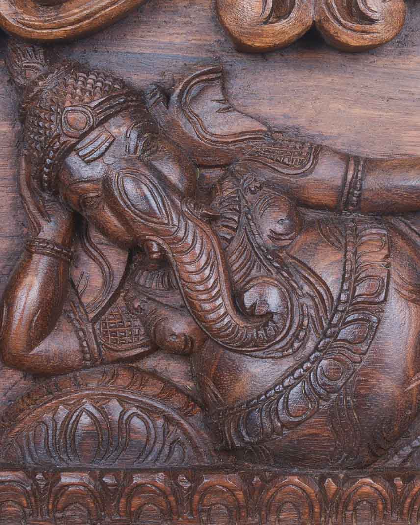Ganesha Reclining on pillow wall panel 24"