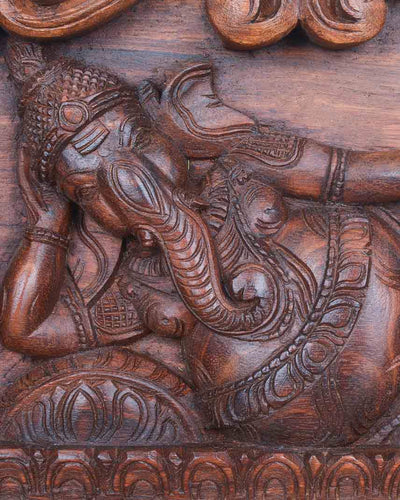 Ganesha Reclining on pillow wall panel 24"