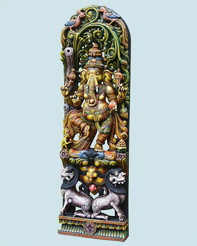 Nartaki Ganesh on kirthi Mukha jali work wall Mount 60"