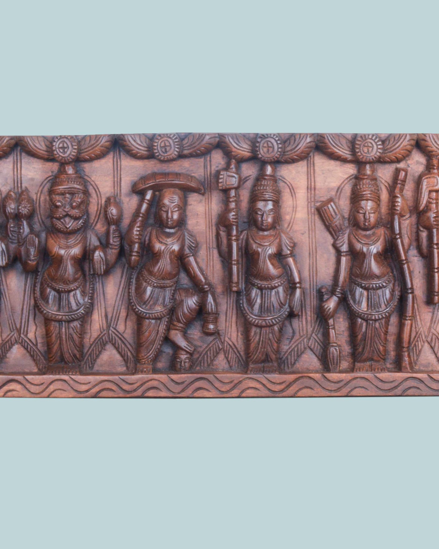 Rectangular Vishnu Dasavatar Wooden panel 42"