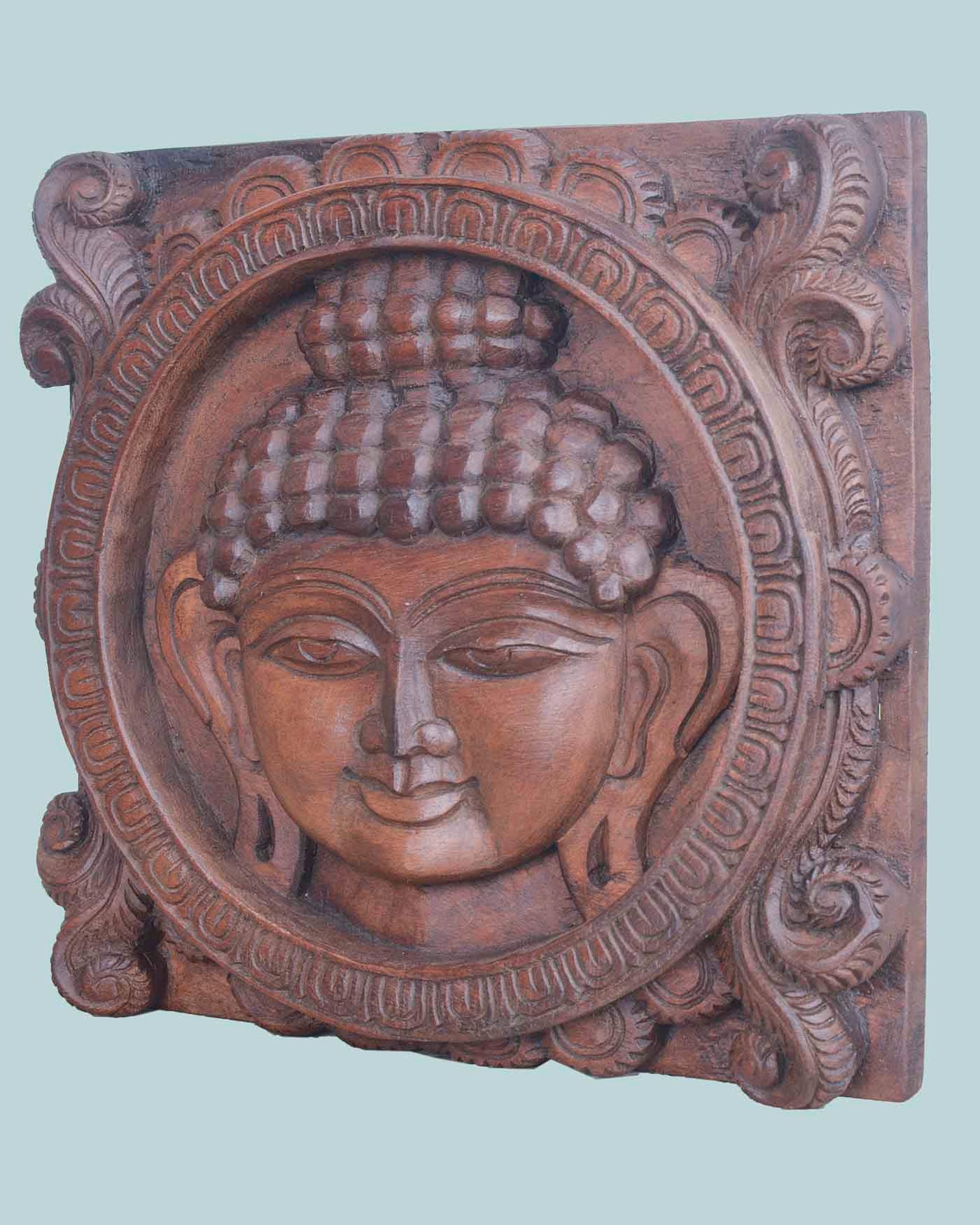 Square Design Art work of Lord Buddha Wall Mount 12"