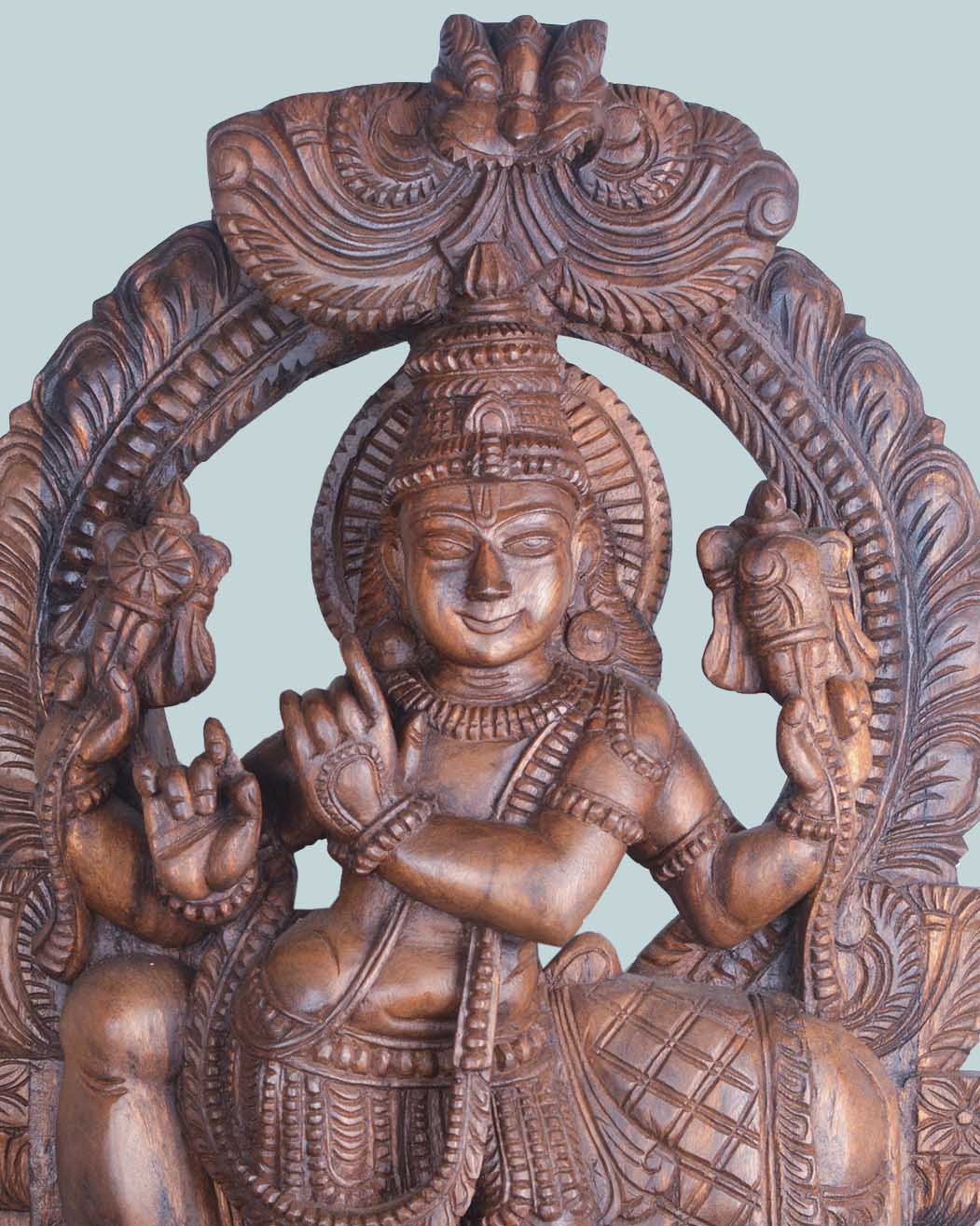 Arch Design Art work of Lord Krishna sculpture 37"