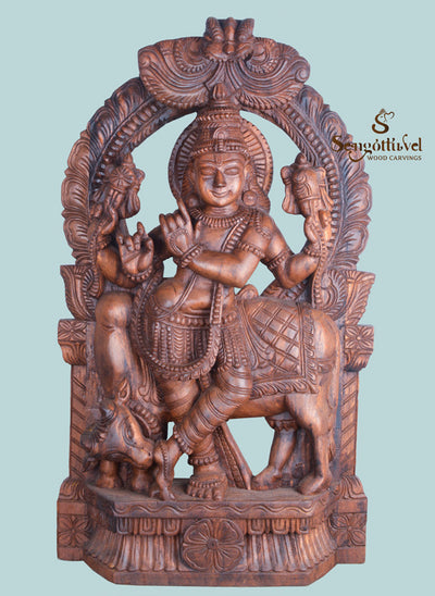 Arch Design Art work of Lord Krishna sculpture 37"