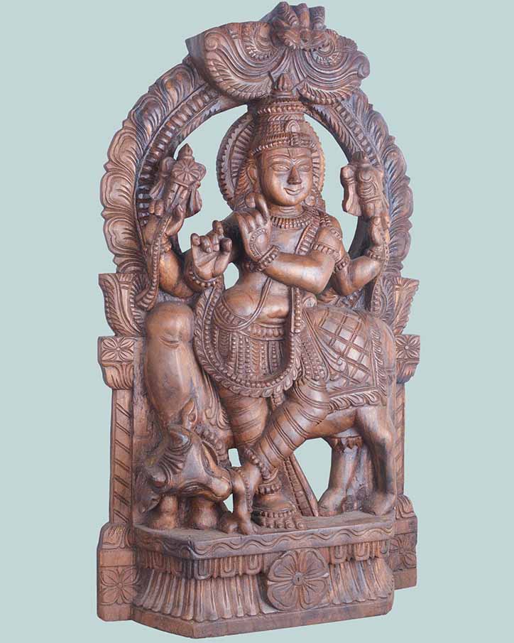 Arch Design Art work of Lord Krishna sculpture 37"