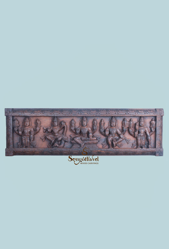 Carved Most Powerful Lords Wooden panel 36"