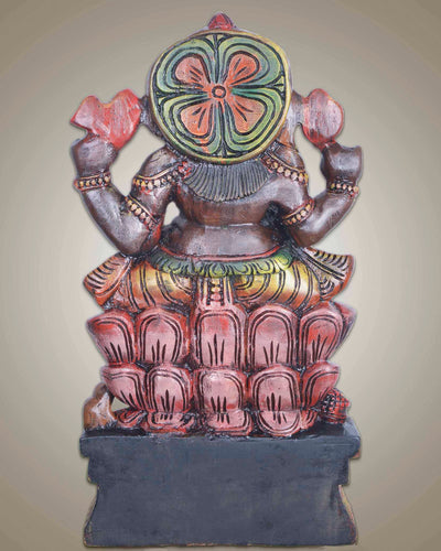 Grey Colour Ganesha Holding Mothak Sculpture  24"