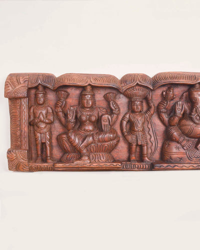 Ganesha with Goddess lakshmi&saraswathi panel 31"