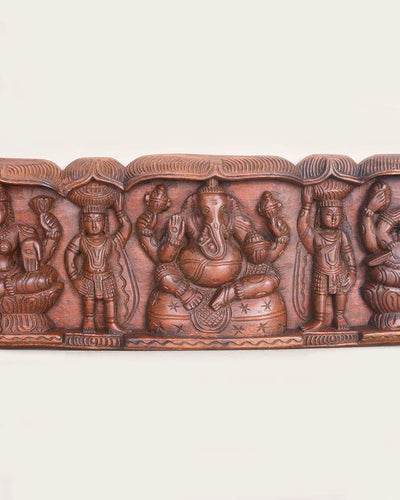 Ganesha with Goddess lakshmi&saraswathi panel 31"