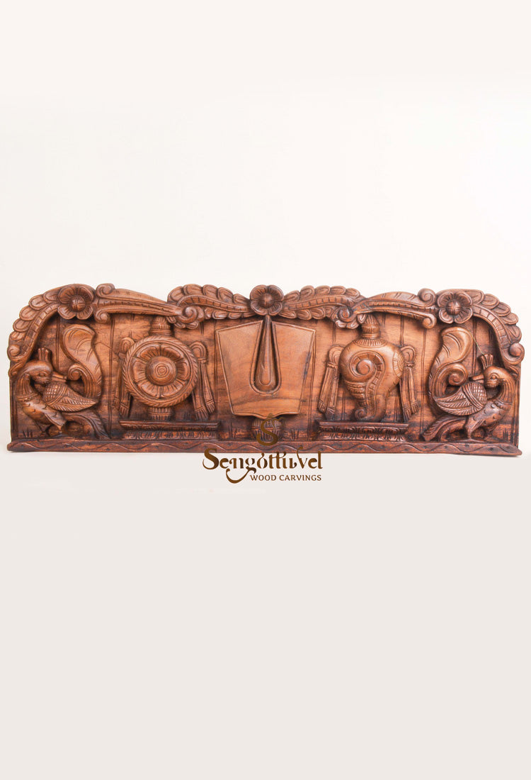 Mahavishnu Wooden Panel with Chanku Nama Chakra
