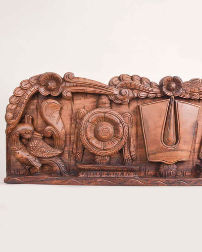 Art of Mahavishnu Chanku Nama Chakra Wooden panel 36"