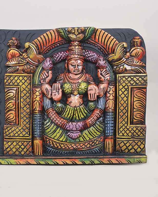 Tirupathi Balaji &Two consorts Wooden Wall panel 36"