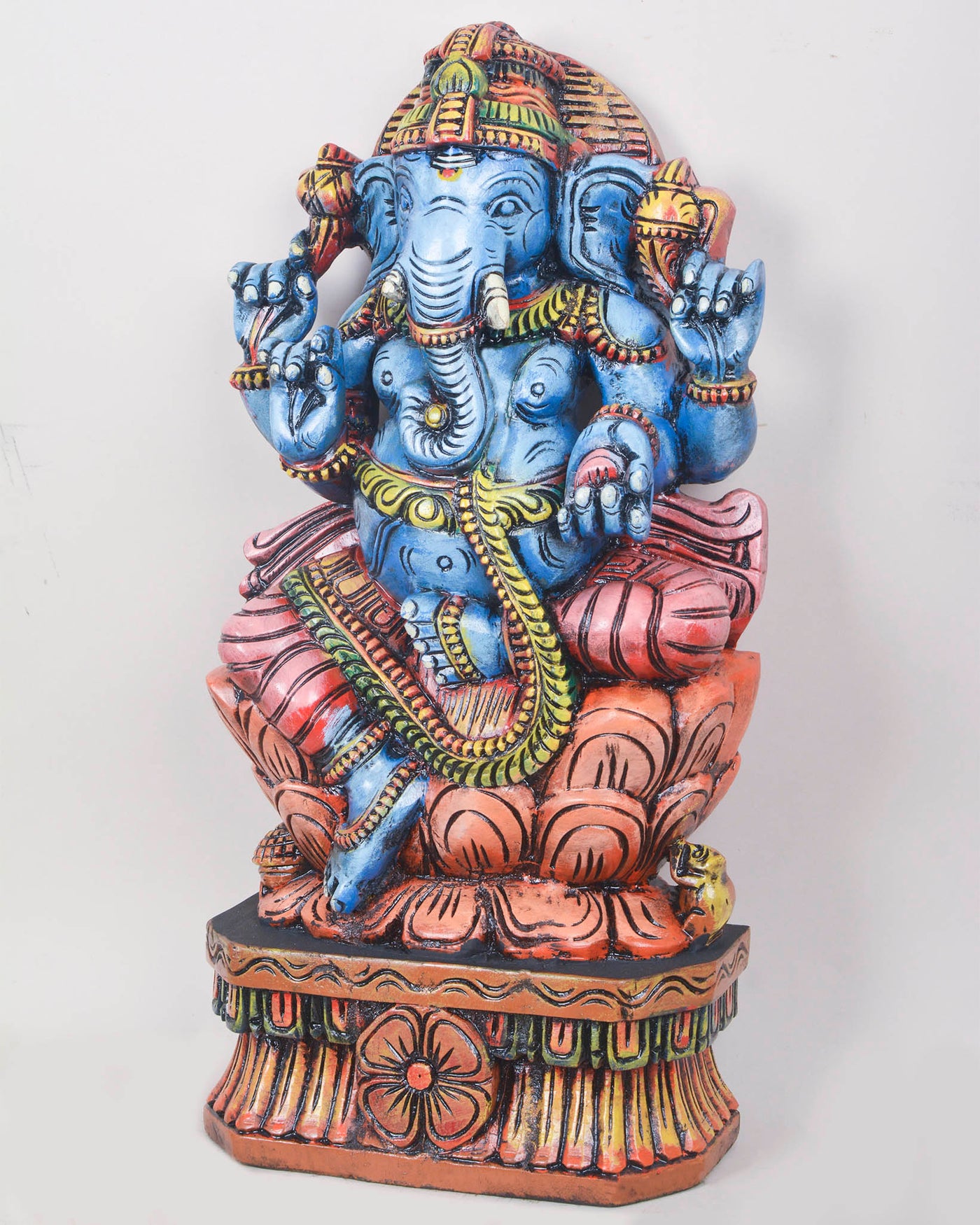 God Ganesha Fine Sky Blue Colour Finishing Sculpture 24"