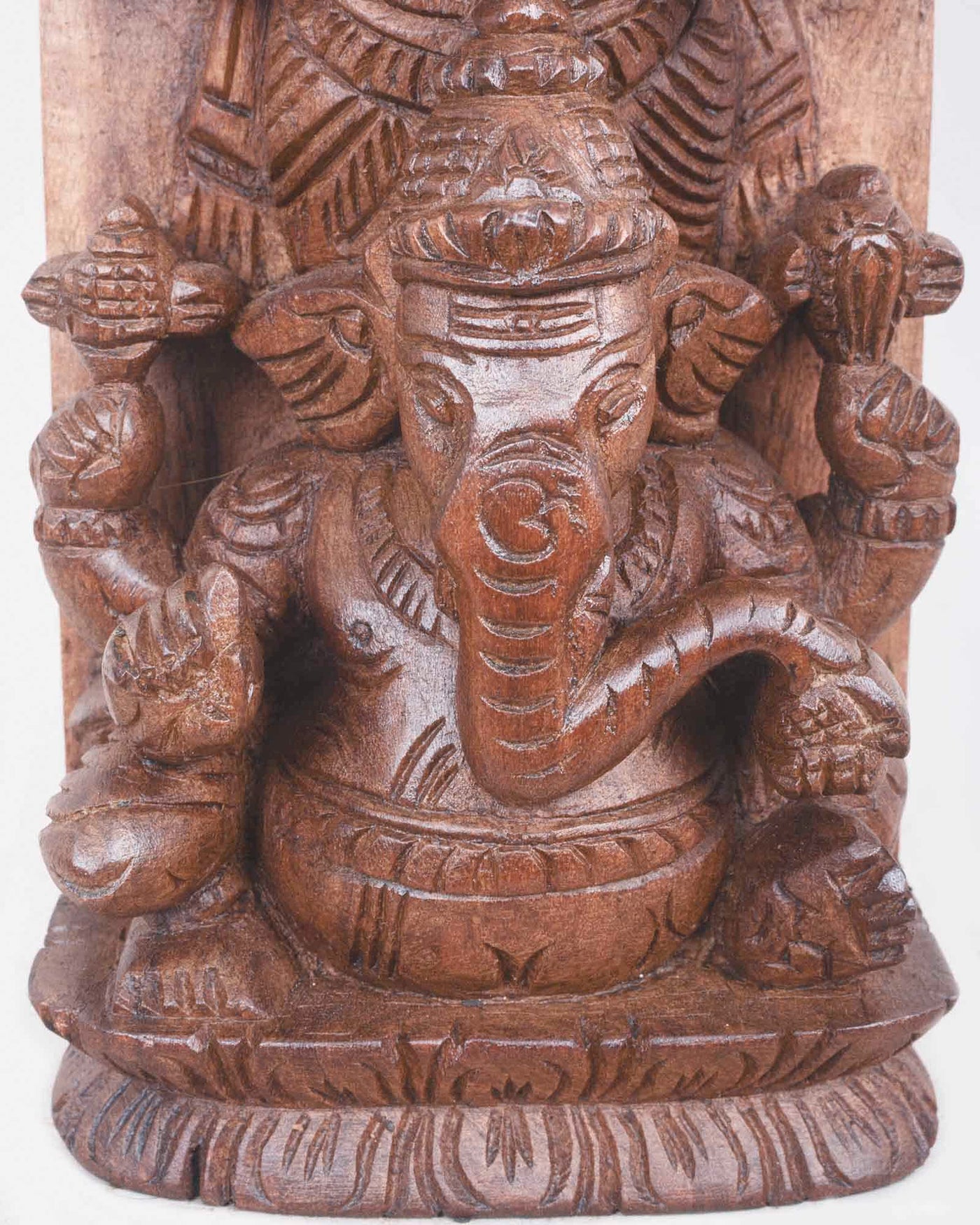 Lord Ganesh With Mahadev Wooden Wall Mount 11"